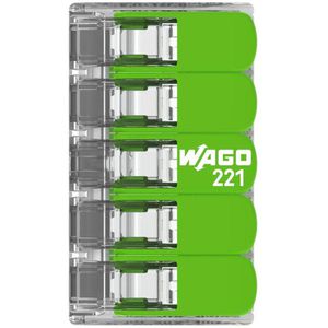Produktbild für Verbindungsklemme Wago Compact Green Range, 221-425, 5 Leiter