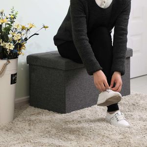 Produktbild für Sitztruhe Songmics dunkelgrau, 76 x 38 x 38cm