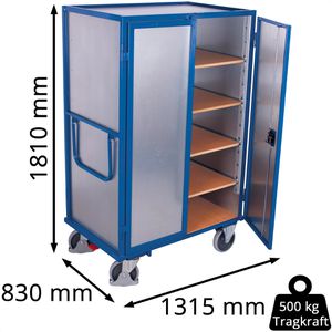 Produktbild für Etagenwagen VARIOfit Kastenwagen, sw-800.988