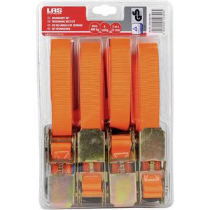 Produktbild für Spanngurt LAS 10342, orange, mit Haken &amp; Ratsche