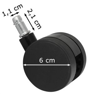 Produktbild für Stuhlrollen AMSTYLE SPM1.937, 5 Stück