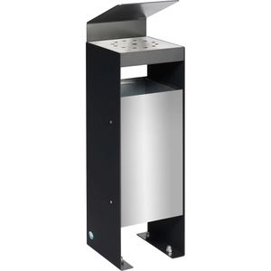 Aschenbecher VAR Q25, 21466, anthrazit, für Outdoor, mit Dach