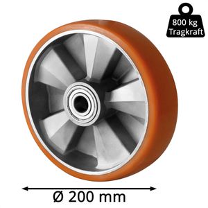 Produktbild für Hubwagen-Rolle CASCOO Serie BAU5, bis 800 kg, Polyurethan