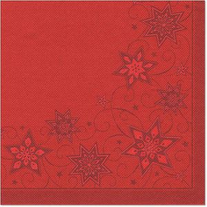 Servietten Papstar 82447 Just Stars rot