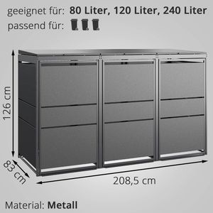 Produktbild für Mülltonnenbox MBOX24 Modern, Metall