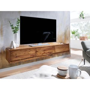 Produktbild für Lowboard Wohnling WL6.525, aus Massivholz, grifflos, sheesham