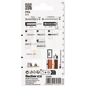Produktbild für Schrauben-Dübel-Set Fischer 578990, Porenbetondübel FFA 8 S K