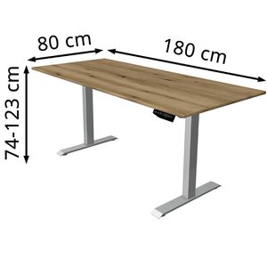 Produktbild für Schreibtisch Kerkmann Move 1, eiche / silber