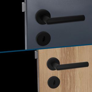 Produktbild für Drückergarnitur Alpertec Fair I-R BB, schwarz