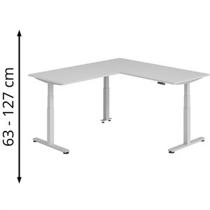 Produktbild für Schreibtisch Hammerbacher XDSMW, lichtgrau / silber