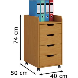 Produktbild für Rollcontainer VCM Konal Maxi 913236, aus Holz, buche