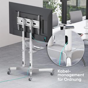 Produktbild für TV-Ständer Onkron TS1351-W, mit Ablage &amp; Rollen, weiß, Metall