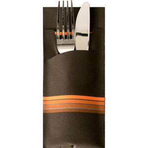 Bestecktaschen Papstar Stripes, schwarz / orange