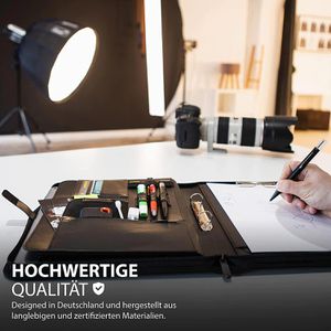 Produktbild für Schreibmappe Vebon Paris, schwarz, Kunstleder