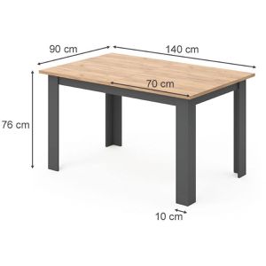 Produktbild für Esstisch Vicco Karlos, 95802, goldkraft eiche