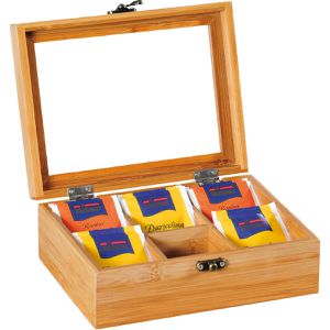 Teebox Kesper 58902, für Teebeutel, braun, aus Bambus