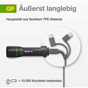Produktbild für Ladekabel GP Batteries GPCBCY1NGYUSB313, grau, 1m