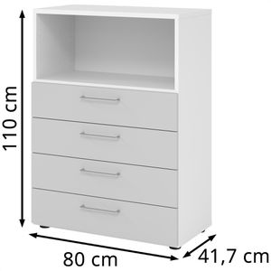Produktbild für Kombischrank Hammerbacher Serie 9 Advanced, lichtgrau / weiß