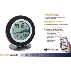 Produktbild für Thermo-Hygrometer TFA 35.1154.01, Cosy Baro, digital