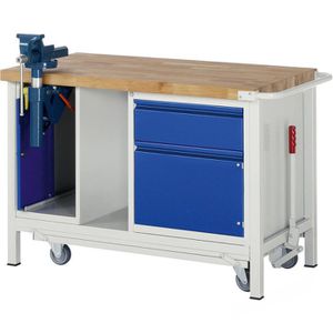Produktbild für Werkbank Rau Basic 8181-6, blau, mit Rollen