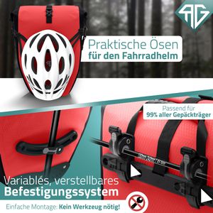 Produktbild für Gepäckträgertasche Radgeist RG-PB-RD-SET-56, rot, 56 Liter