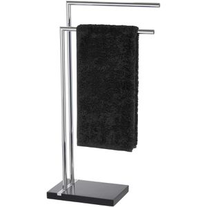 Produktbild für Handtuchhalter Wenko Noble Black 20461100, silber