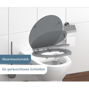 Produktbild für WC-Sitz Schütte Spirit Grau 80102, oval, aus Holz