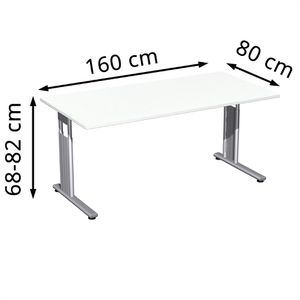 Produktbild für Schreibtisch Geramöbel Flex S-617103-WS, weiß / silber