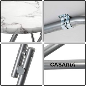 Produktbild für Stehtisch CASARIA 107835, weiß marmoriert, Ø 60 cm