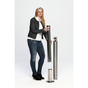 Produktbild für Aschenbecher VAR H103, silber poliert, Outdoor, mit Dach
