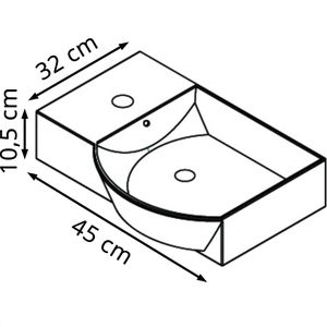 Produktbild für Waschbecken Fackelmann Gäste-WC, aus Keramik, weiß