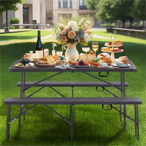 Produktbild für Bierzeltgarnitur Arebos anthrazit