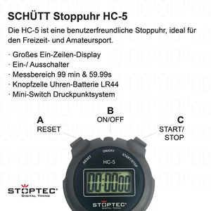 Produktbild für Stoppuhr Stoptec HC-5, digital