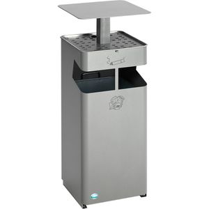 Produktbild für Aschenbecher VAR B35, 21270, silber, für Outdoor, mit Dach