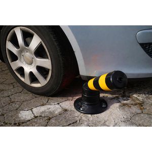Produktbild für Absperrpfosten Schake 412222BG, schwarz/gelb, aus Kunststoff