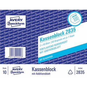 Produktbild für Kassenblock Zweckform 2835, 10 x 16 cm