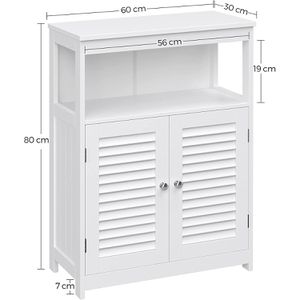Produktbild für Badschrank Vasagle BBC40WT, mit 4 Füßen, weiß