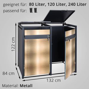 Produktbild für Mülltonnenbox Mendler HWC-J82, Metall