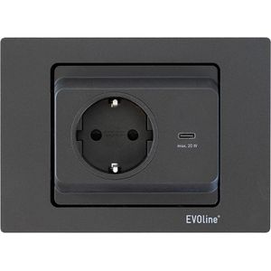 Produktbild für Einbausteckdose EVOline Spin, mit 2,5 m Kabel, klappbar