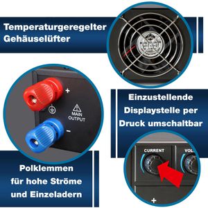Produktbild für Labornetzteil PeakTech P 6165, mit LED-Anzeige