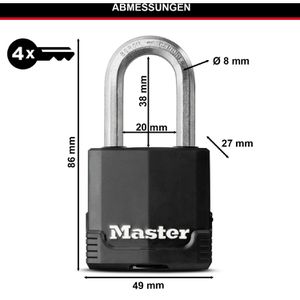 Produktbild für Vorhängeschloss Master-Lock M115EURTLF, 49mm