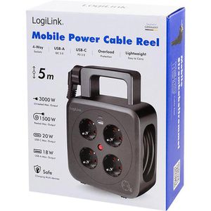 Produktbild für Kabeltrommel LogiLink LPS504, 5m