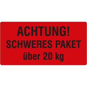 Hinweisetiketten Böttcher-AG Schweres Paket 20kg