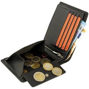 Produktbild für Portemonnaie FaVolmer SQ70, schwarz, aus Echt Leder