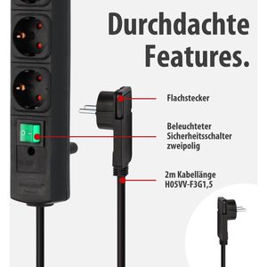 Produktbild für Steckdosenleiste Brennenstuhl Comfort-Line Plus 2m