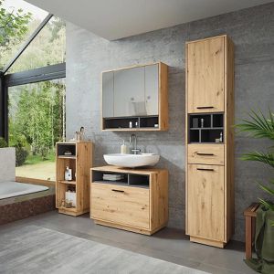 Produktbild für Badmöbel-Set Vicco Beatrice, artisan eiche, 4-teilig