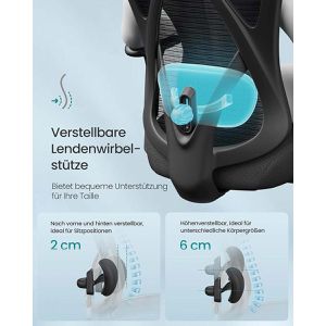 Produktbild für Bürostuhl Songmics OBN063BH01