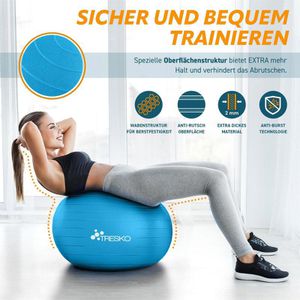 Produktbild für Gymnastikball Tresko Anti-Burst, mit Luftpumpe
