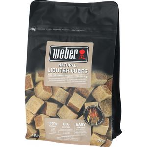 Weber Grillanzünder Natural Lighter Cubes, Anzündwürfel, ökologisch, braun, 48 Stück , 48 Stück