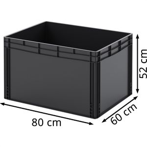 Produktbild für Eurobox AUER ESD EG 86/52 HG, schwarz, 228 Liter